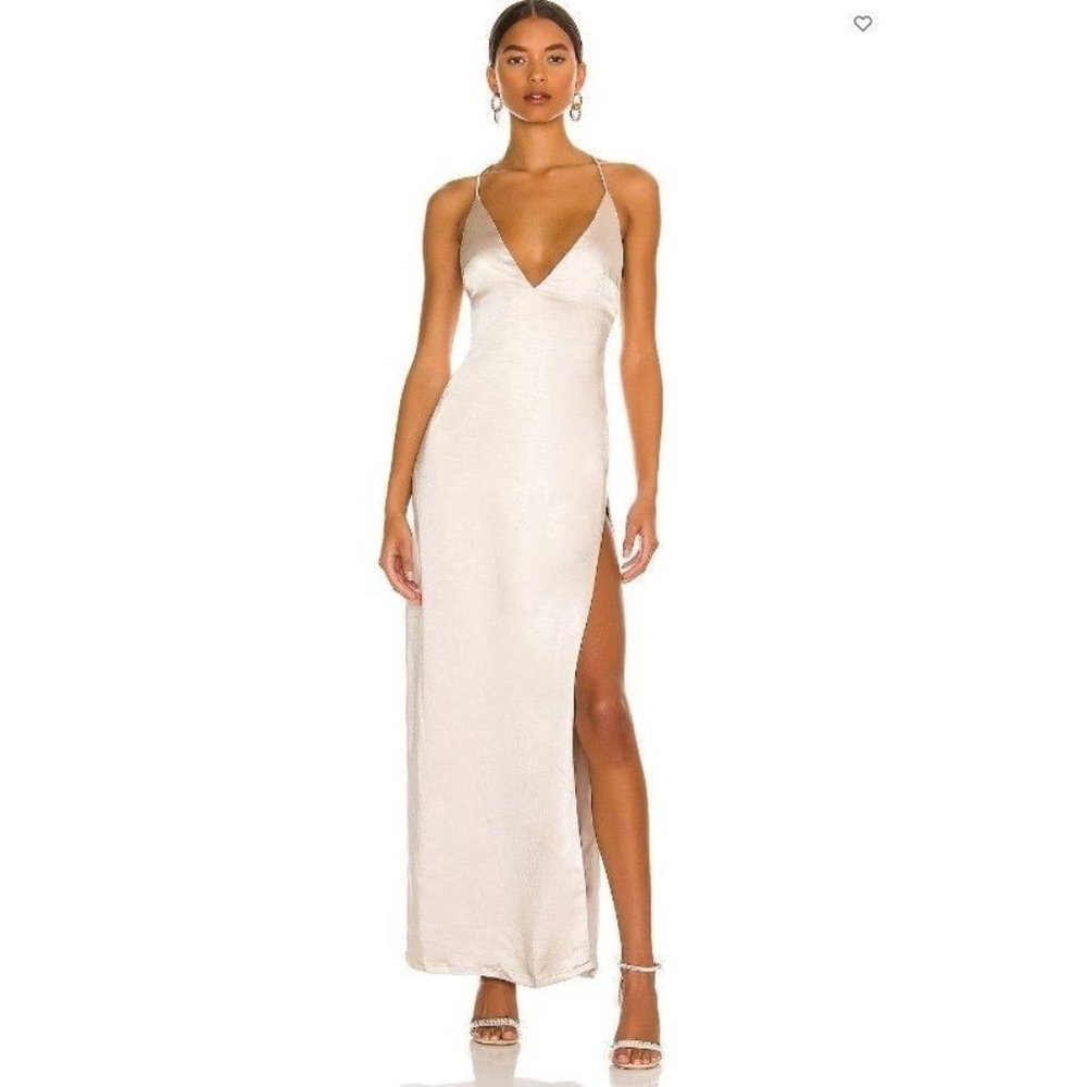 Revolve MORE TO COME Regina Maxi Dress in Champagne M *flawed